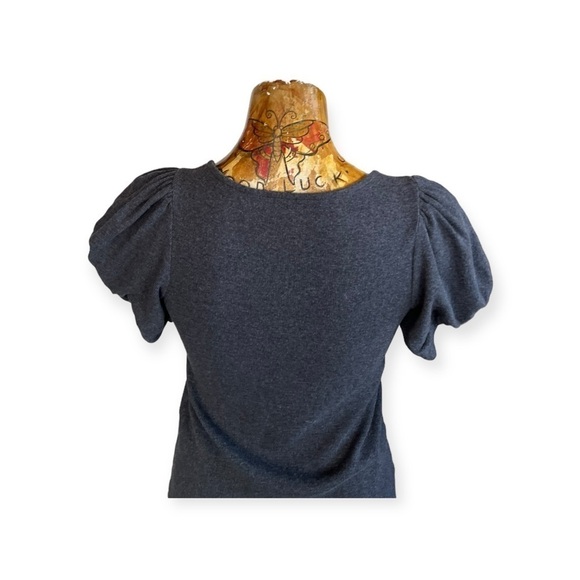 LOFT Outlet top petite small gray short sleeve - Picture 5 of 7